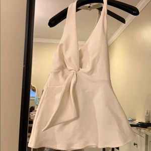 White backless top